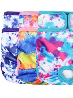 wegreeco Washable Reusable Premium Dog Diapers,Pack of 3 L